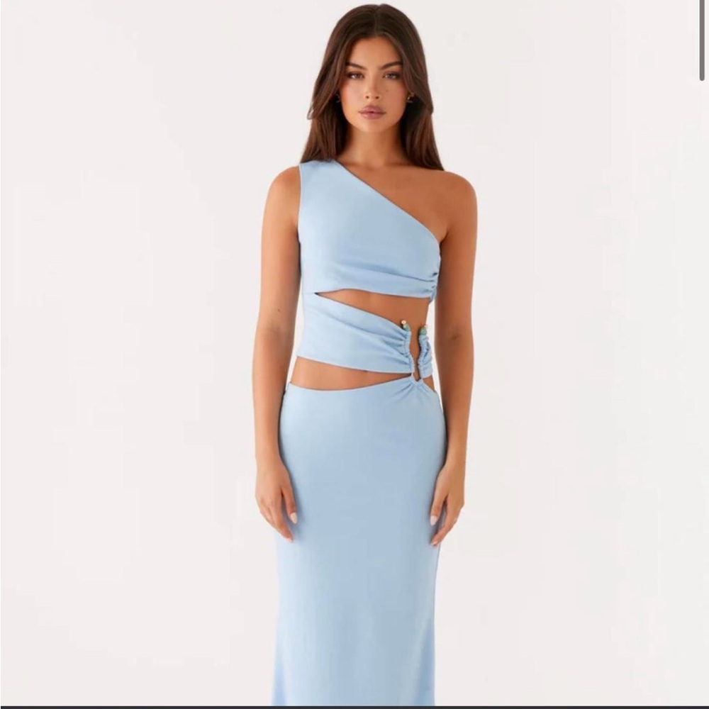 NWT Peppermayo Laylani Cut Out Maxi Dress - Blue